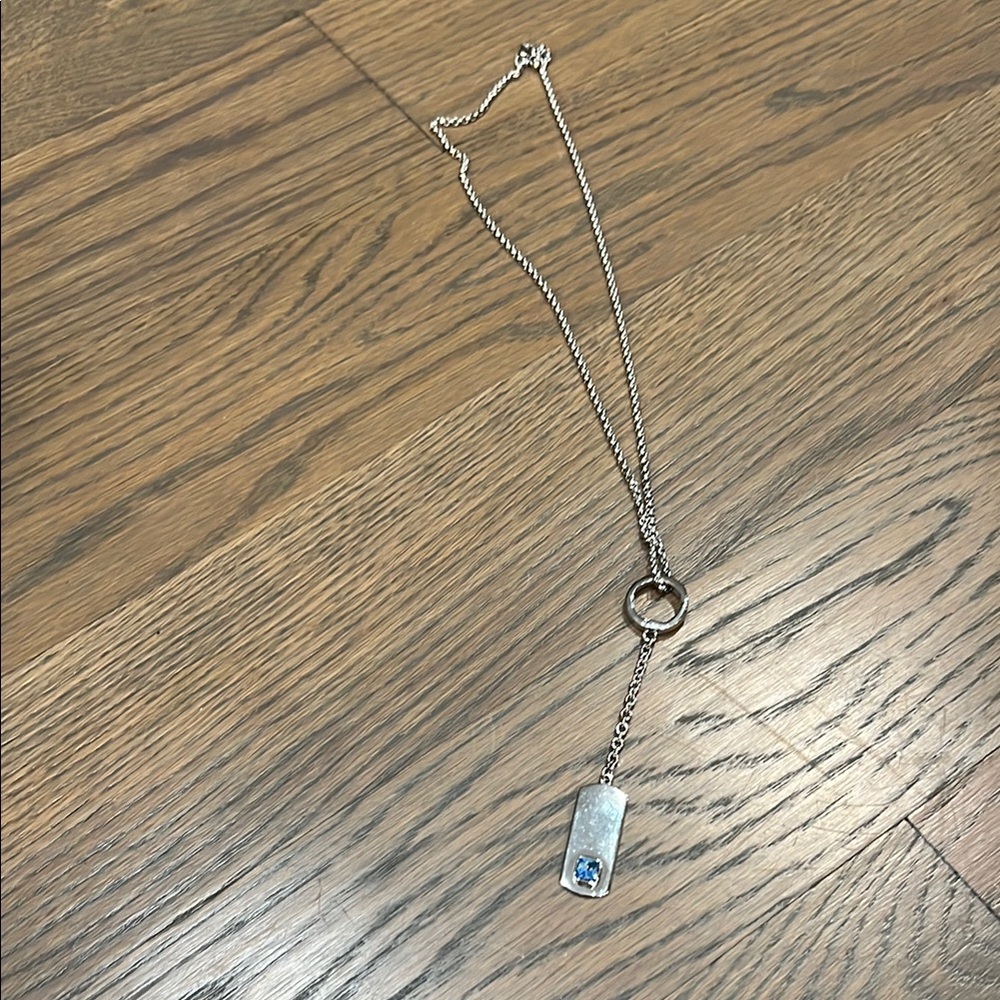 Judith Leiber Silver Dog Tag Necklace